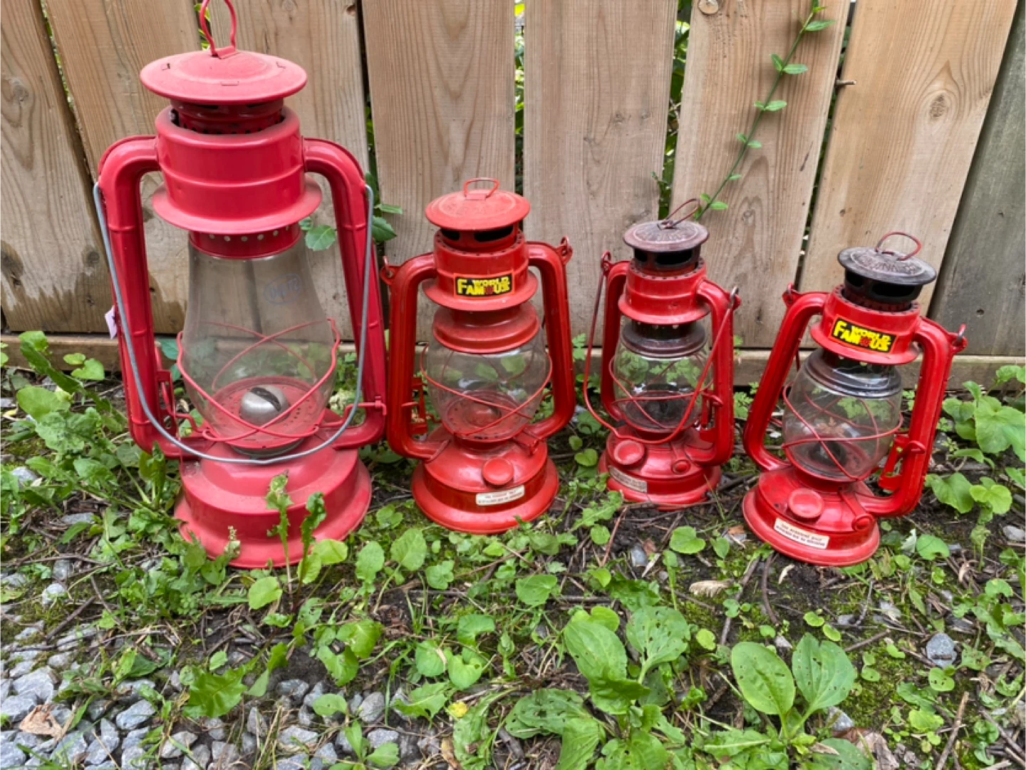 Vintage Red World Famous Kerosene Lanterns
