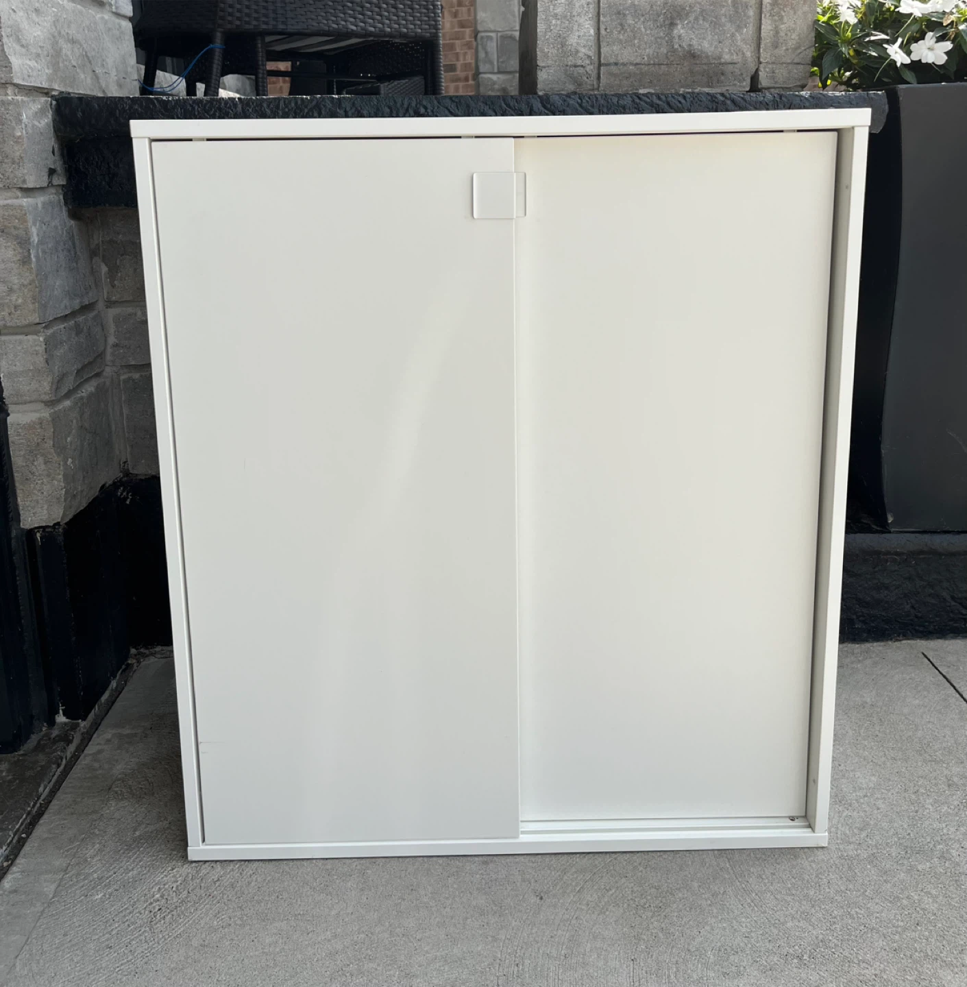 White Sliding Storage Cabinet
