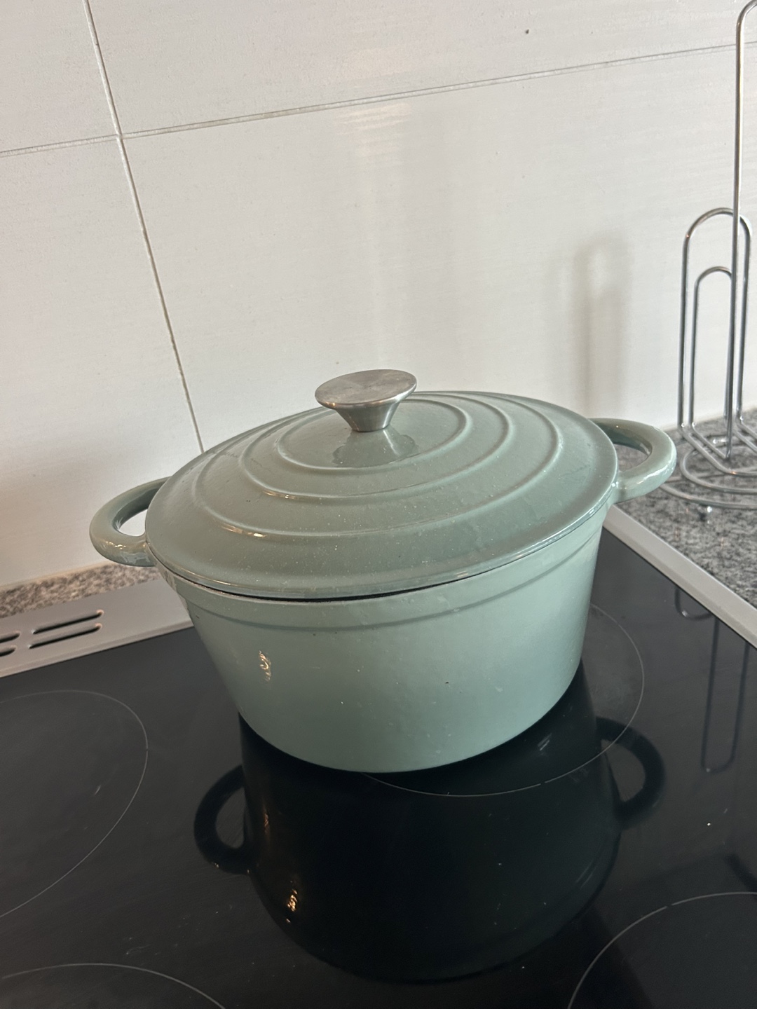 Green Enameled Cast Iron Dutch Oven
