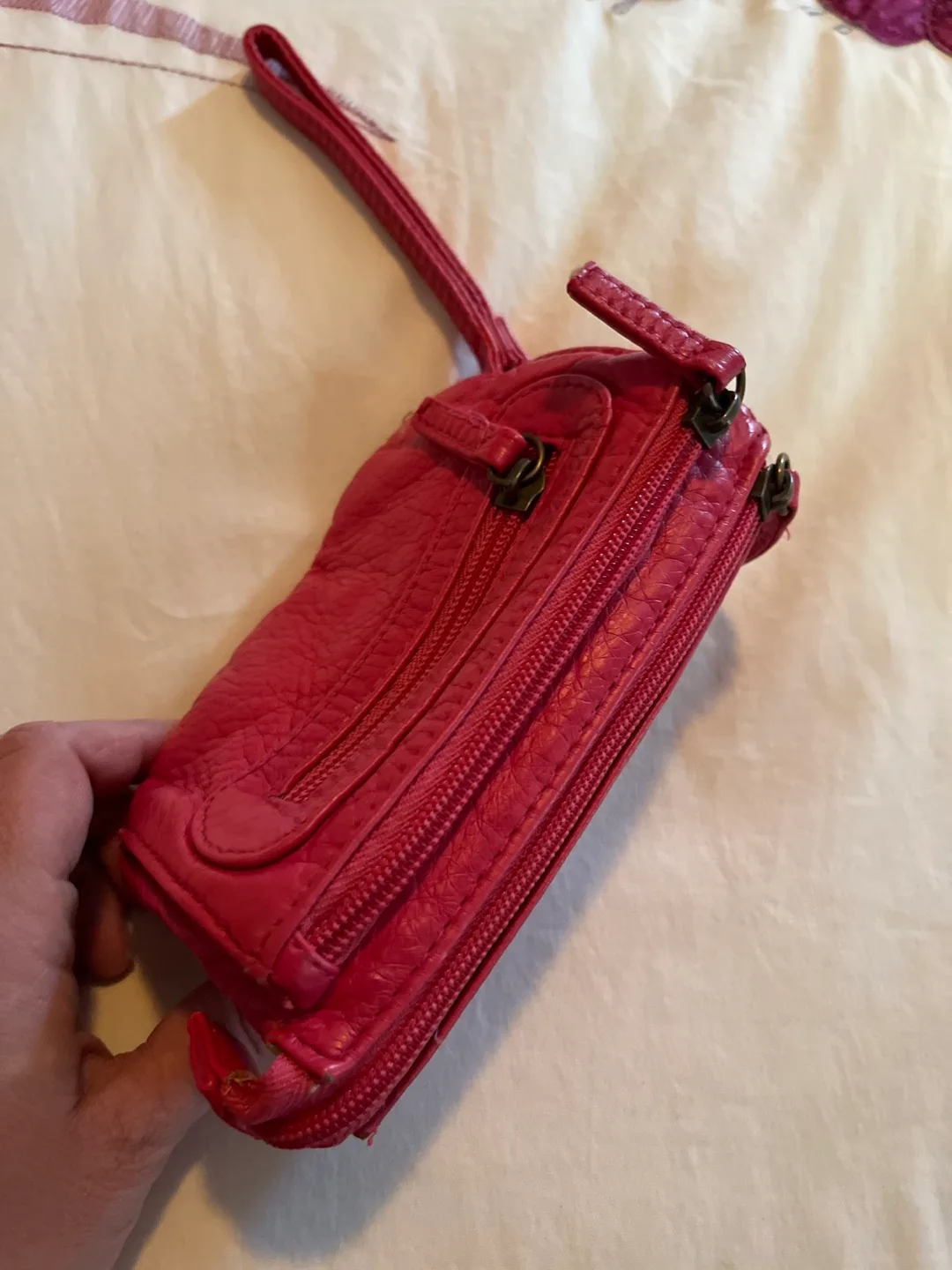 Pink Leather Wristlet thumbnail