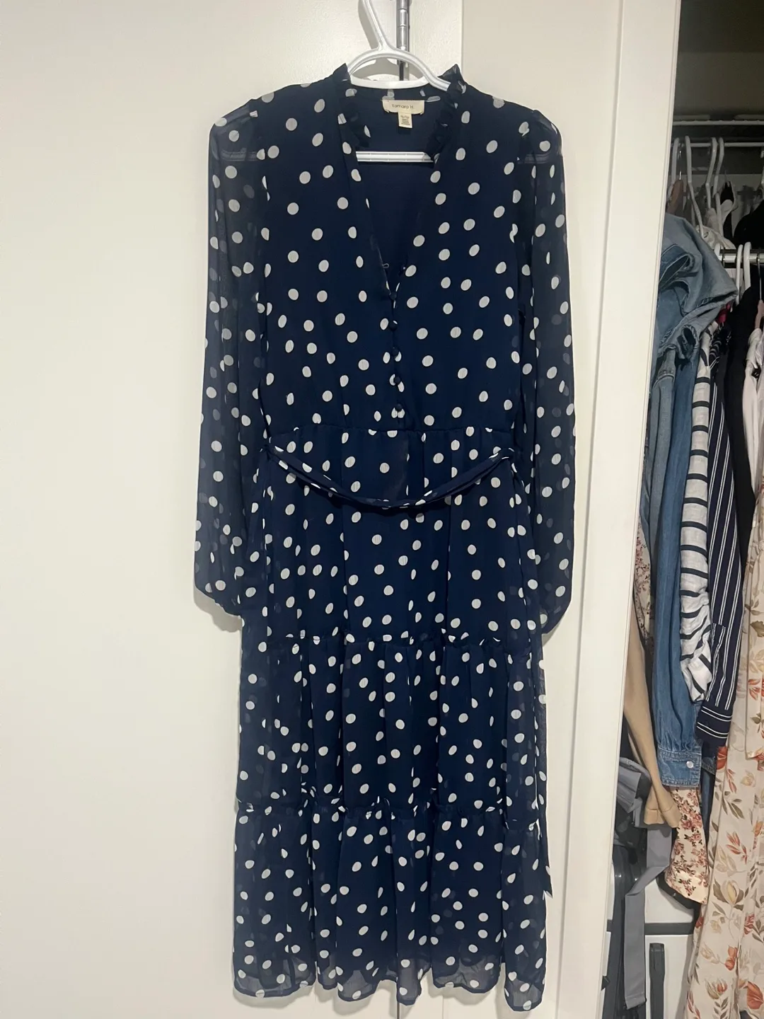 Somoro N.Y. Navy Polka Dot Dress thumbnail
