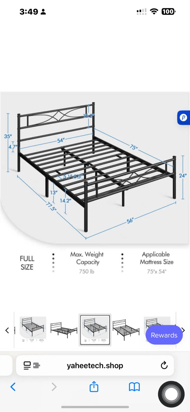 Yaheetech Full Size Metal Bed Frame - photo 5