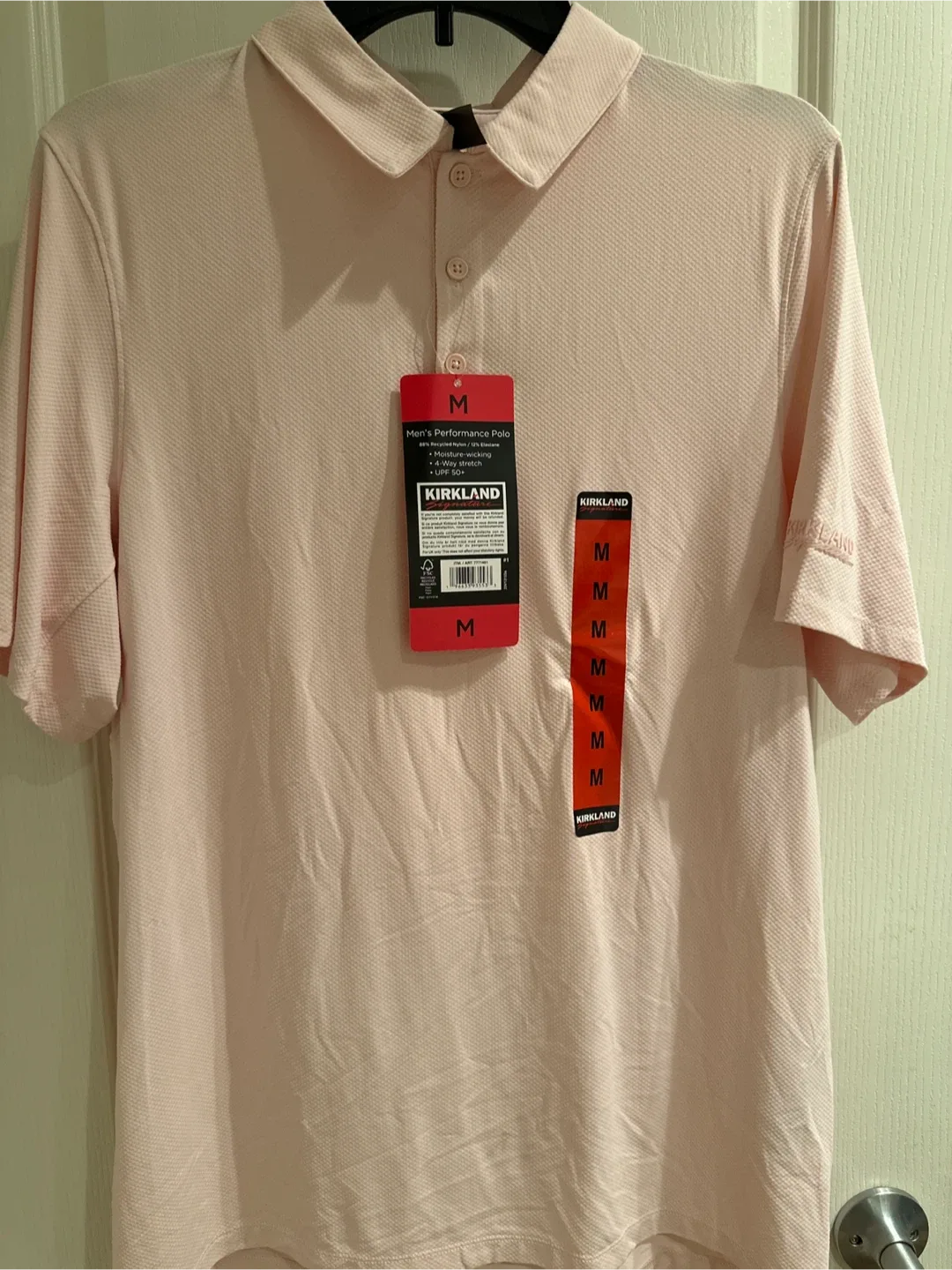 Kirkland Men's Performance Polo - Size M, Pink thumbnail