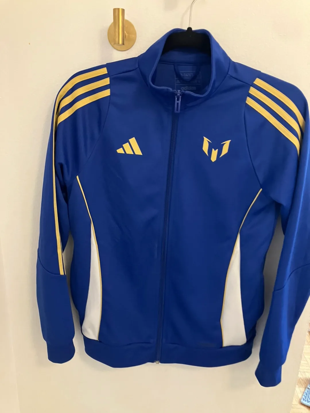 Messi Adidas Blue & Gold Track Jacket - Size 14Y/16 thumbnail