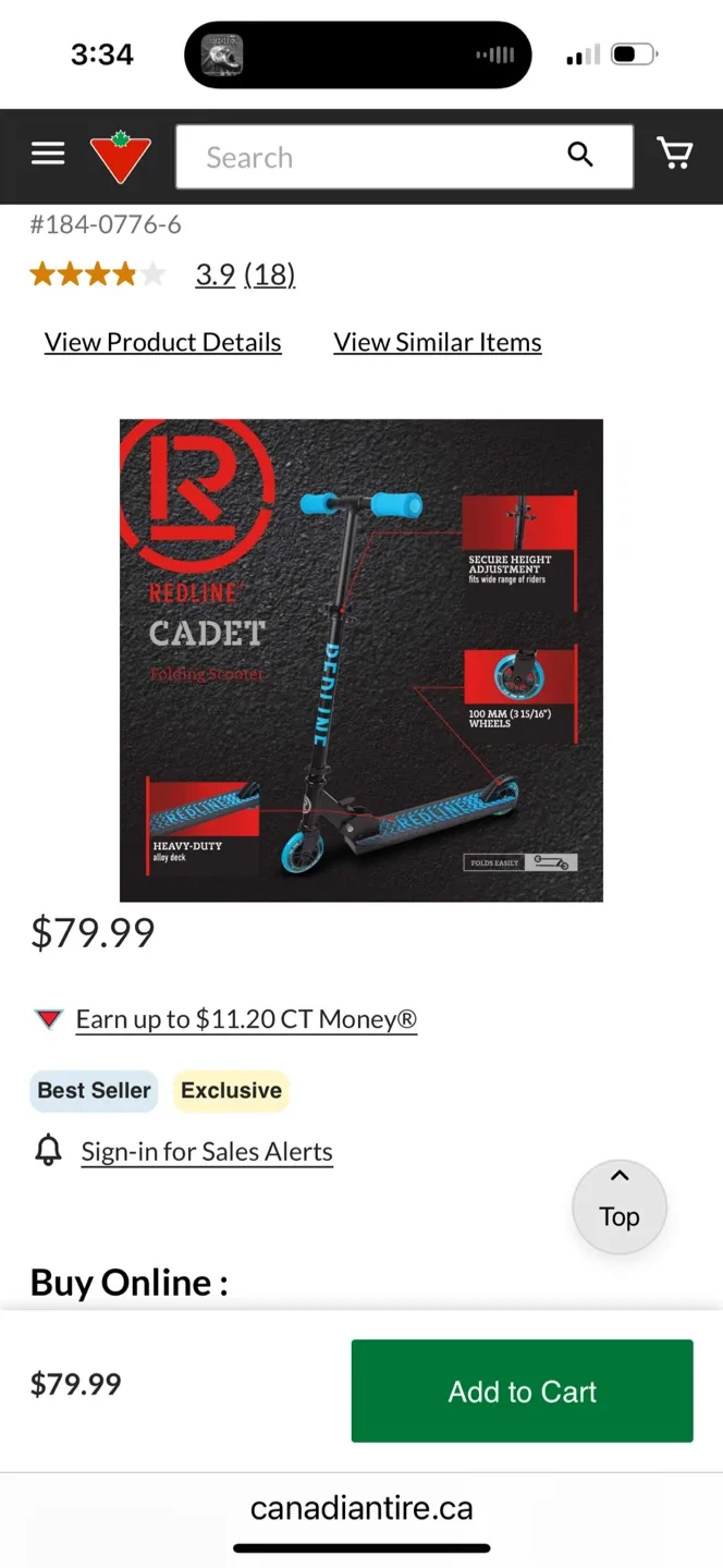 Redline Cadet Folding Scooter, Black & Blue image indicator(5)