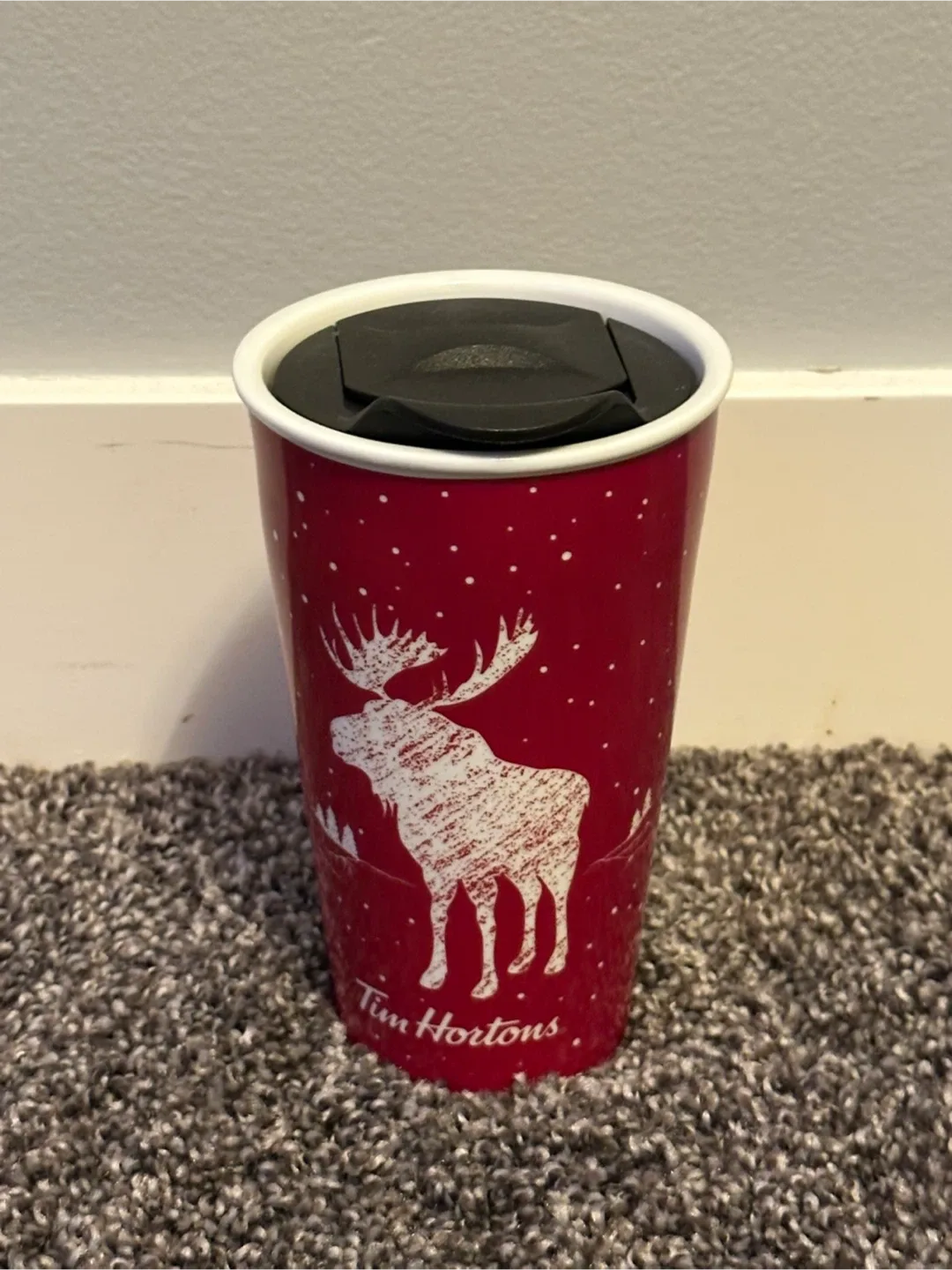 Tim Hortons Red Travel Mug with Moose thumbnail