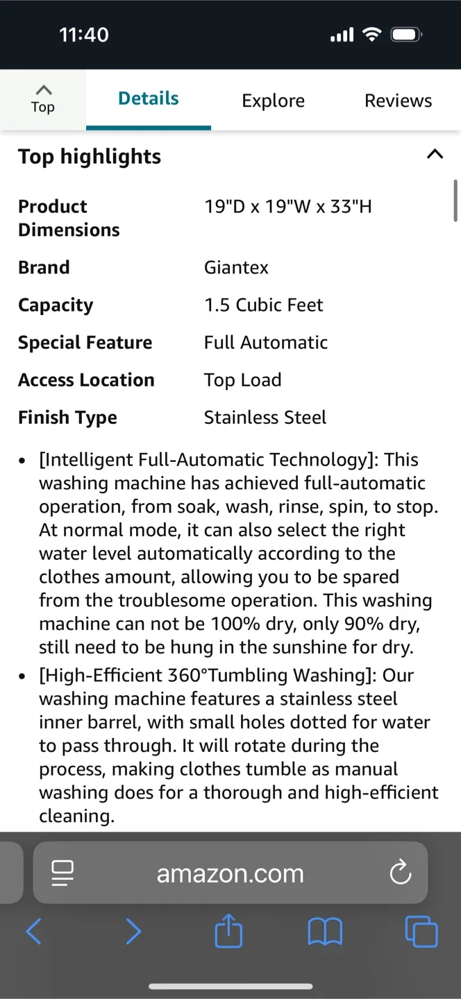 Giantex 2 in 1 Gray Portable Washing Machine image indicator(8)