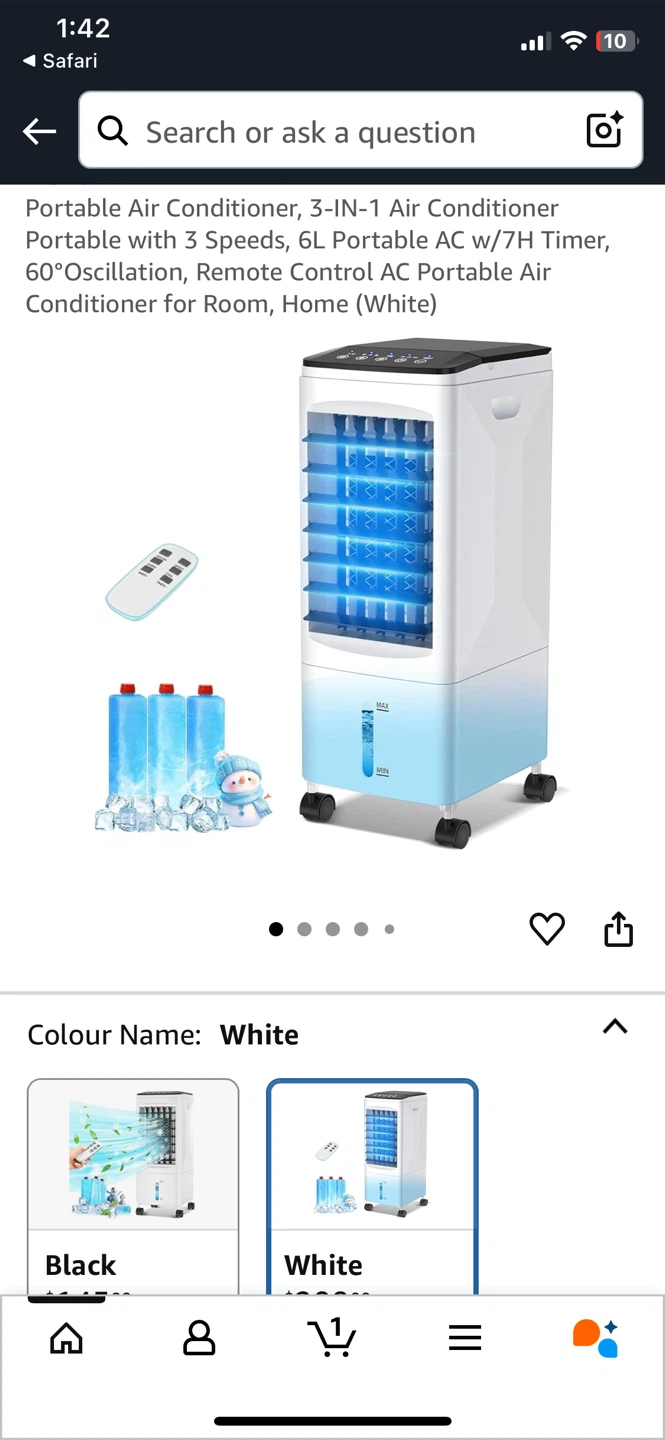 Portable Air Conditioner / Cooler 3-IN-1 White - photo 2