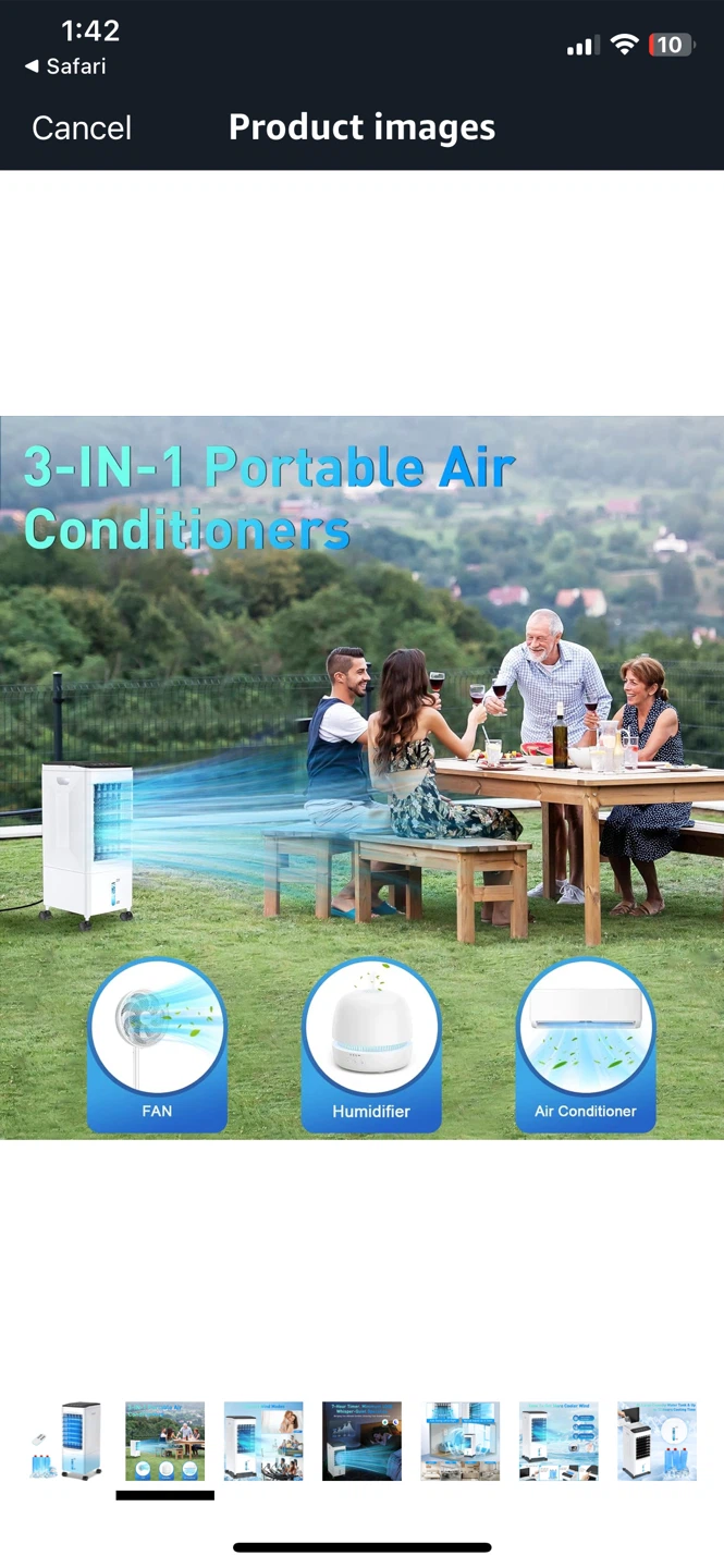 Portable Air Conditioner / Cooler 3-IN-1 White - photo 3