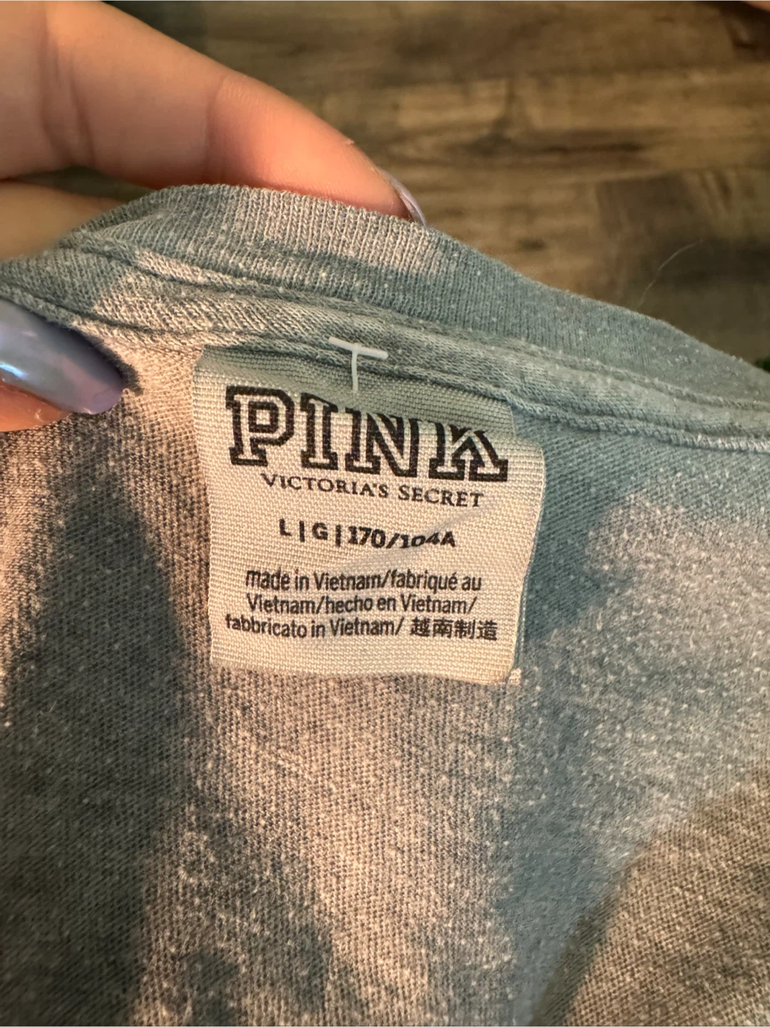 Victoria's Secret PINK Grey T-Shirt - Size Large - photo 2