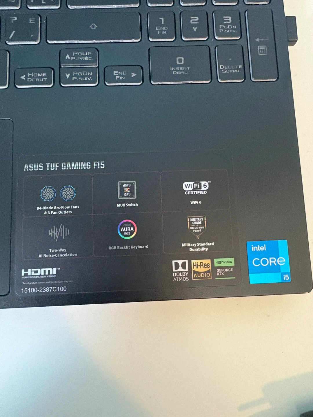 Asus TUF Gaming F15 Laptop - Intel Core i5, 16GB RAM - photo 3