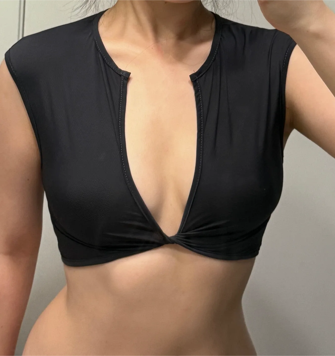 New with Tags Musera Black Twist Front Top - Size S thumbnail