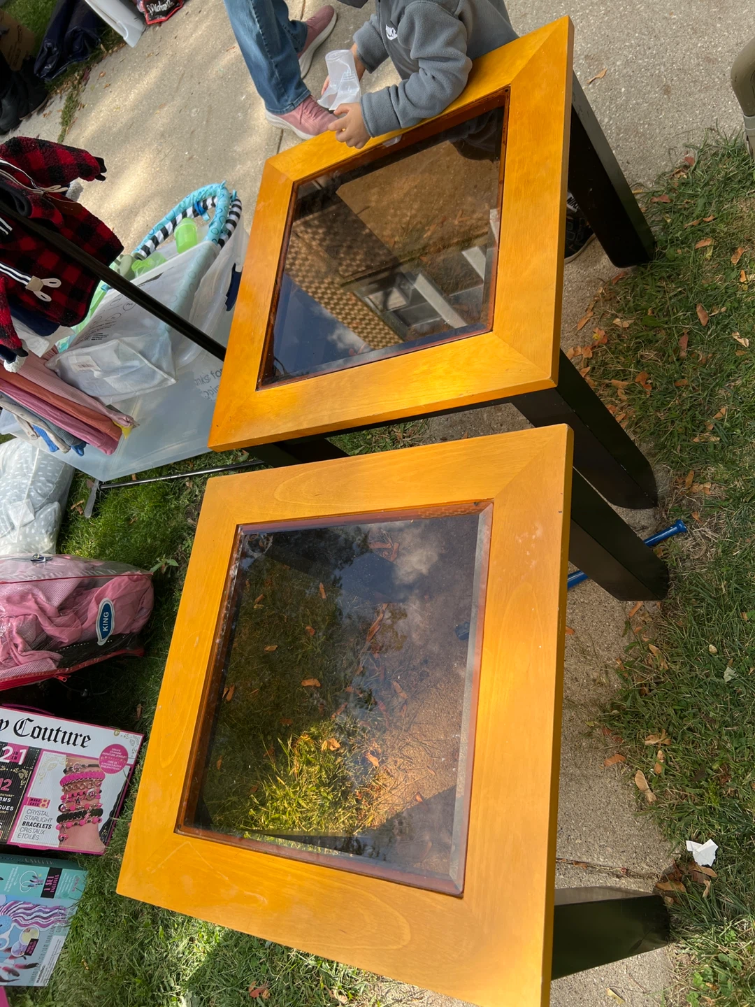 Square Glass Top End Table