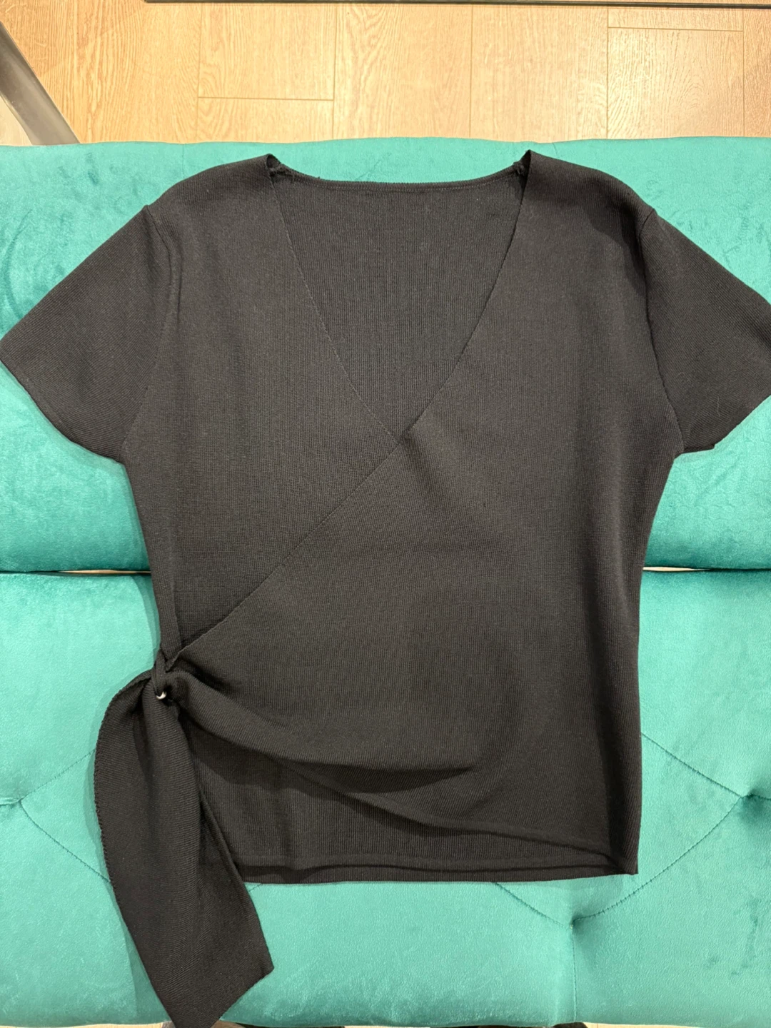 V Neck Tie Front T-Shirt - photo 2