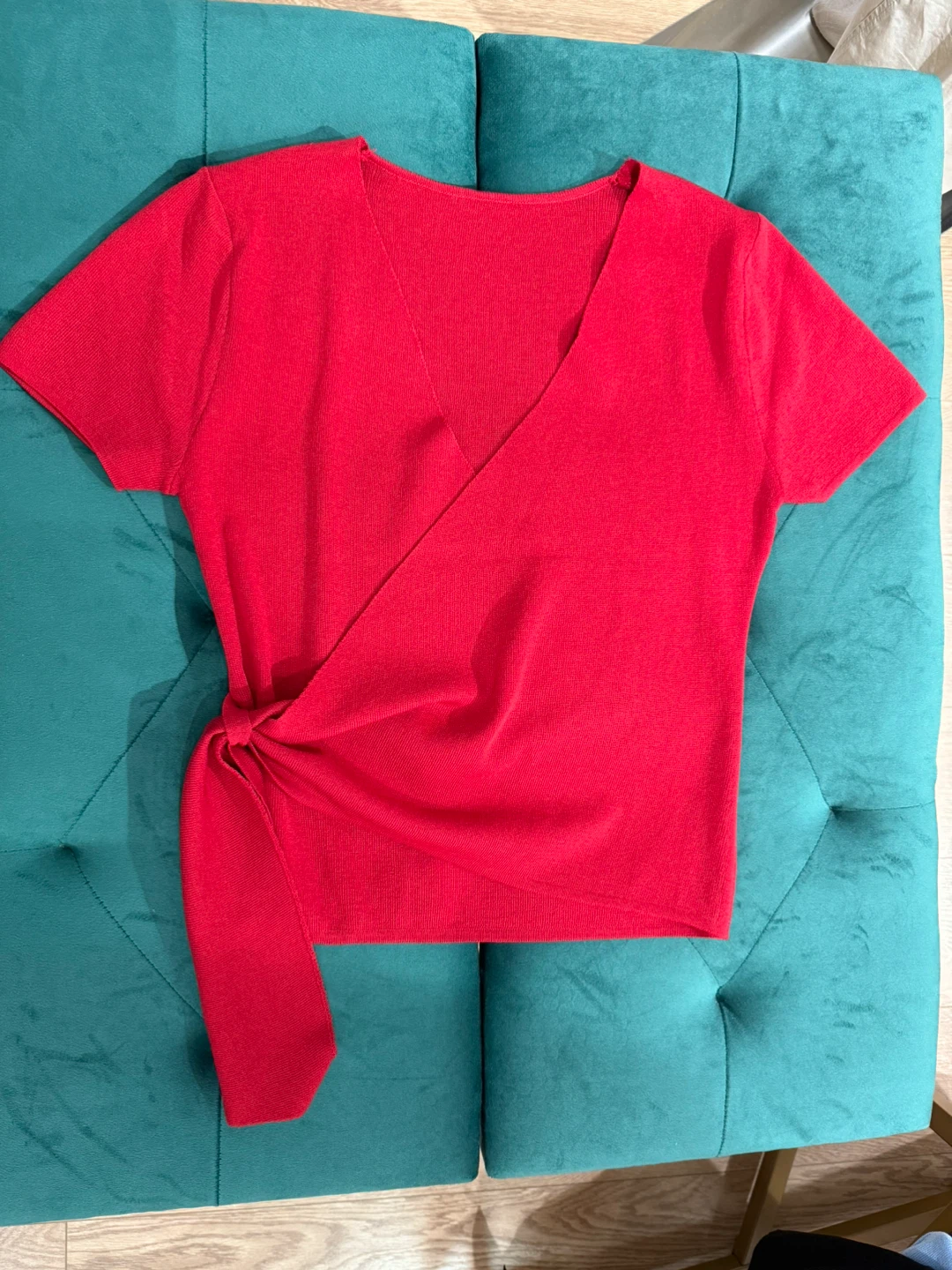 V Neck Tie Front T-Shirt