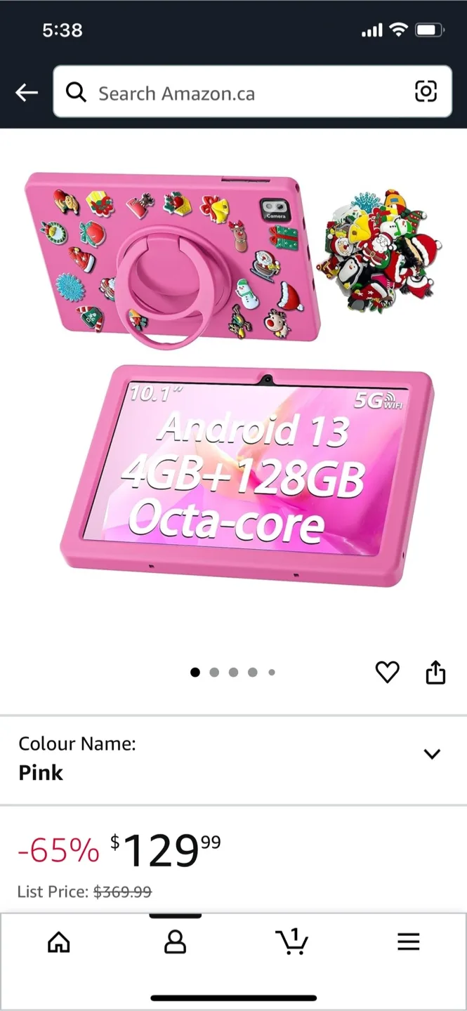 Pink 10.1" Android 13 Tablet - 128GB