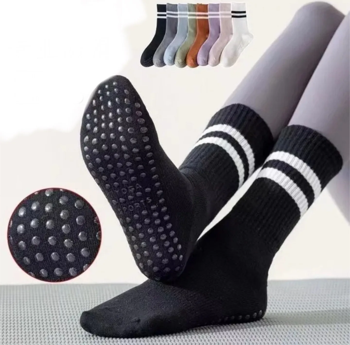 New Yoga Socks bundle -2pairs - Anti-Slip Grip thumbnail