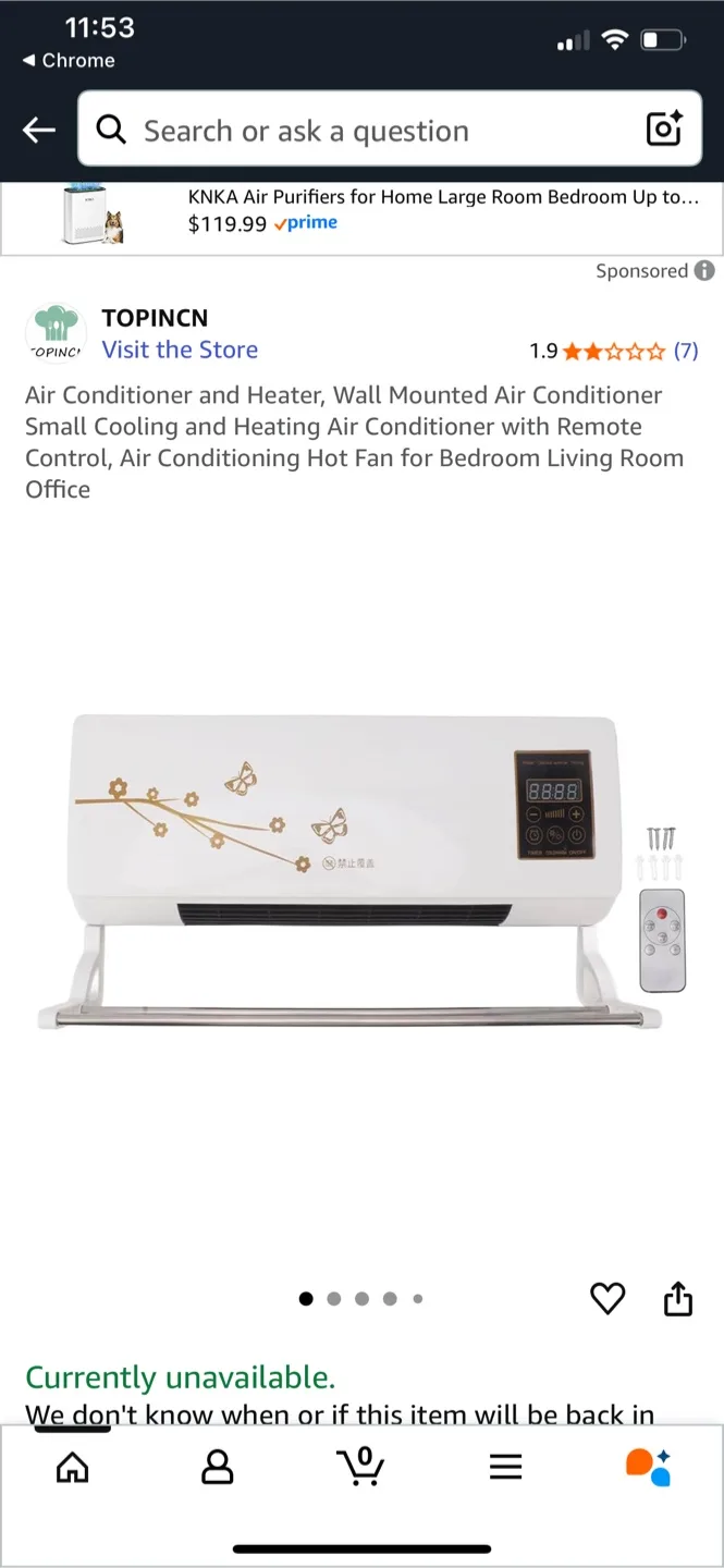 TOPINCN Wall Mounted Air Conditioner & Heater image indicator(2)