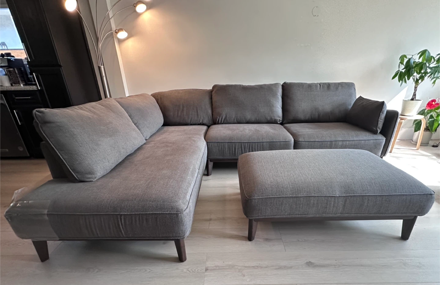 Cindy Crawford Home Gena 2-Piece Sectional - Charcoal Grey