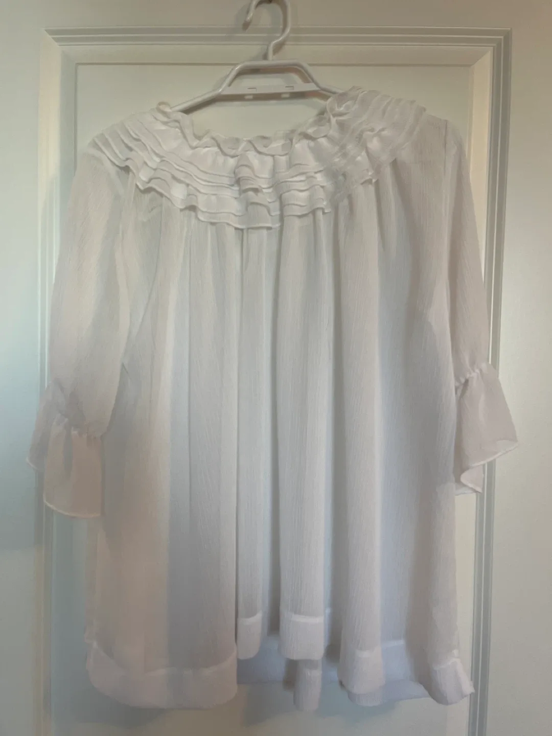White Ruffled Blouse thumbnail