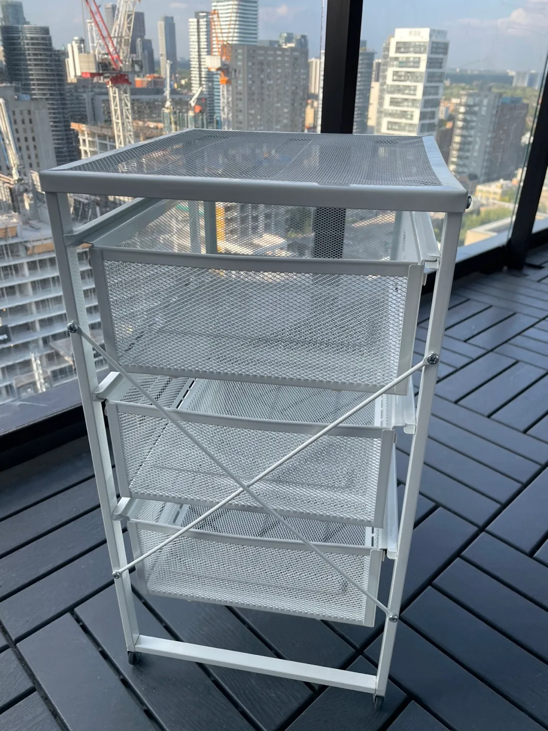 IKEA Jonaxel White Storage Unit with 4 Mesh Baskets image indicator(3)