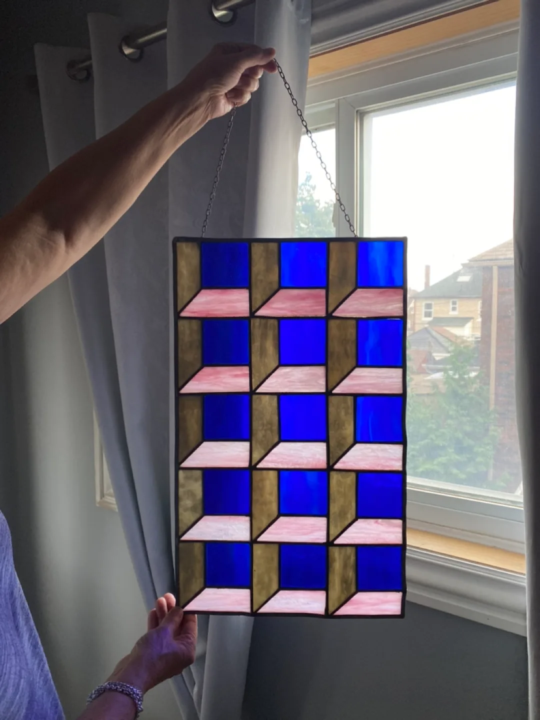 Stained Glass Panel - Geometric Design thumbnail