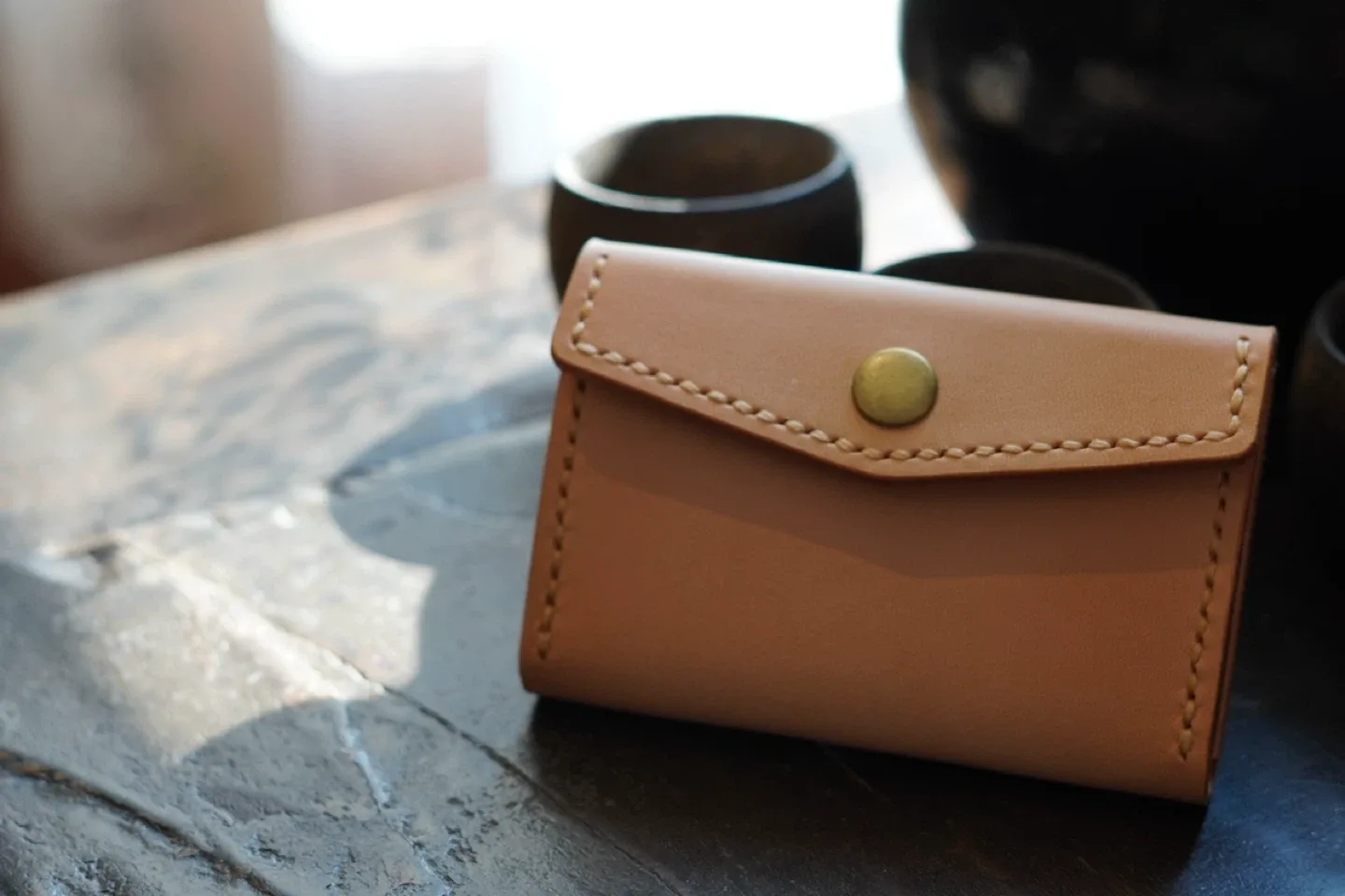 Handmade Leather Pouch, Pocket, Card Holder image indicator(2)