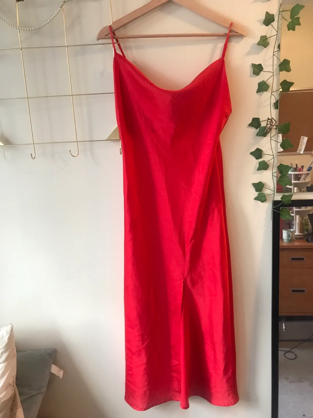 Red Satin Dress - Size S thumbnail
