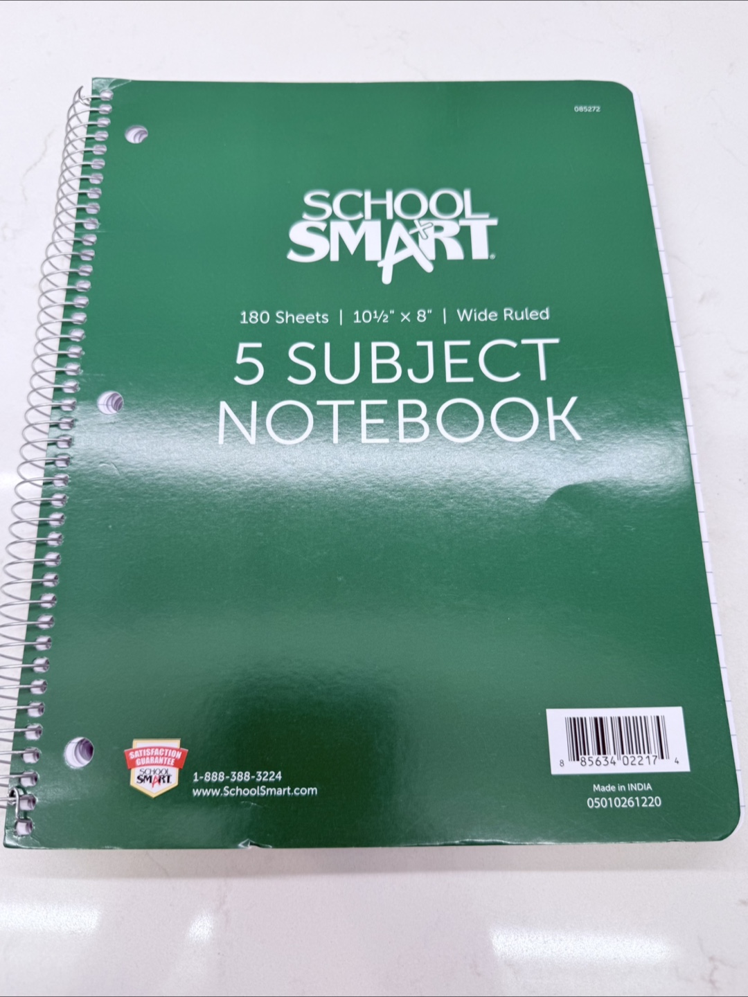 School Smart 5 Subject Notebook - Wide Ruled