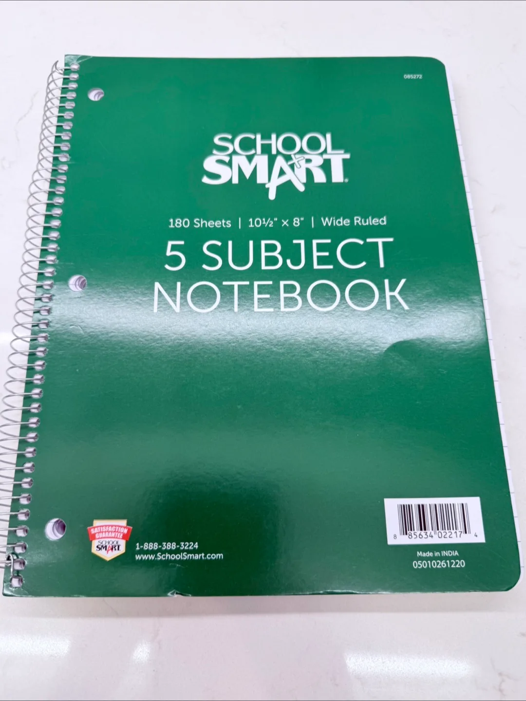 School Smart 5 Subject Notebook - Wide Ruled thumbnail