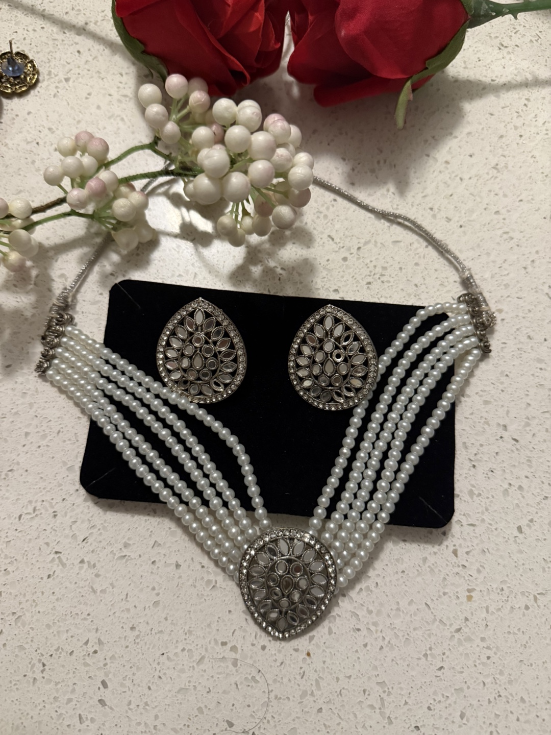Pearl Necklace & Earring Set - $15 each - photo 4