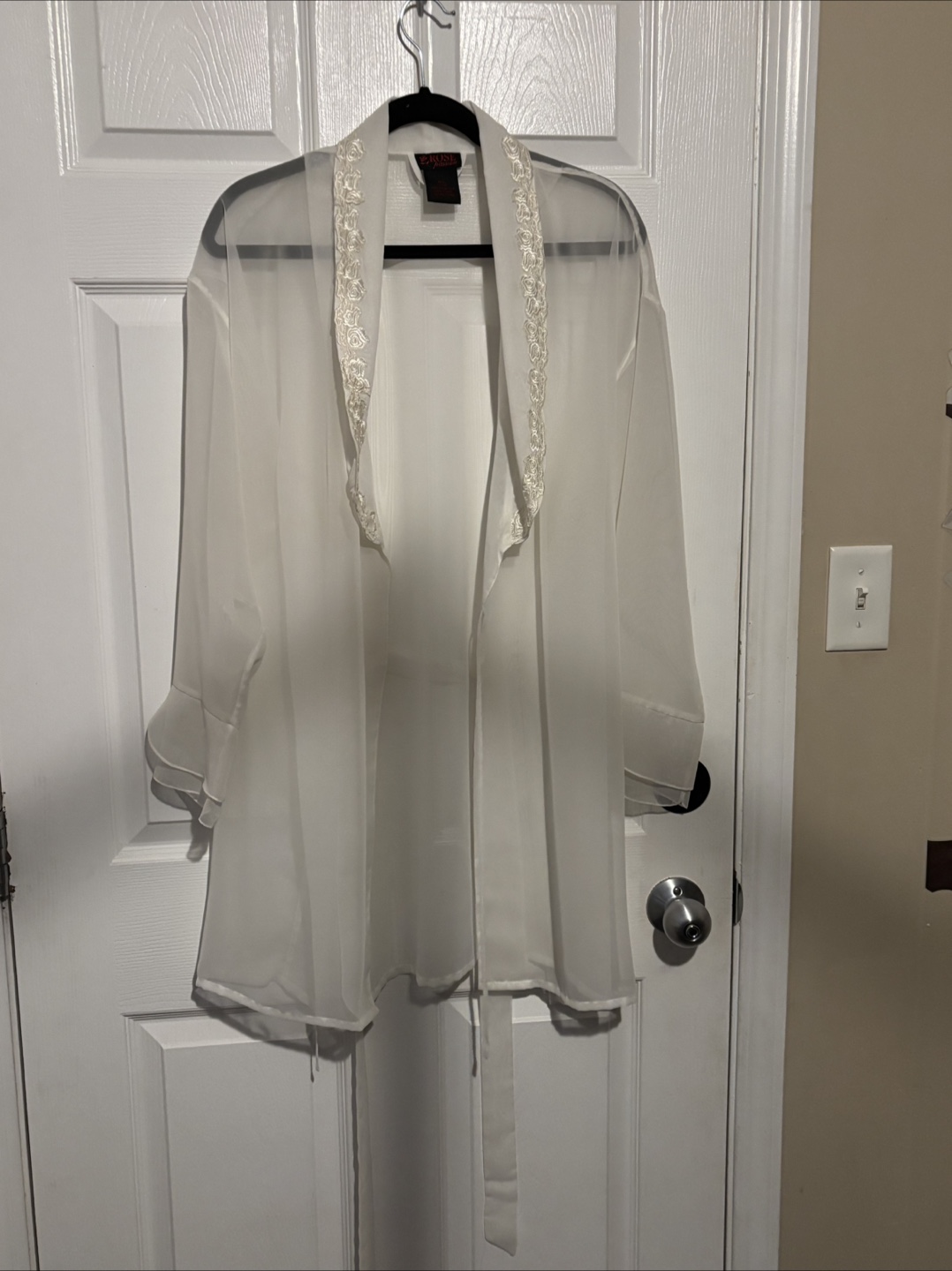 Z Rose Black Slip Dress & White Robe Set