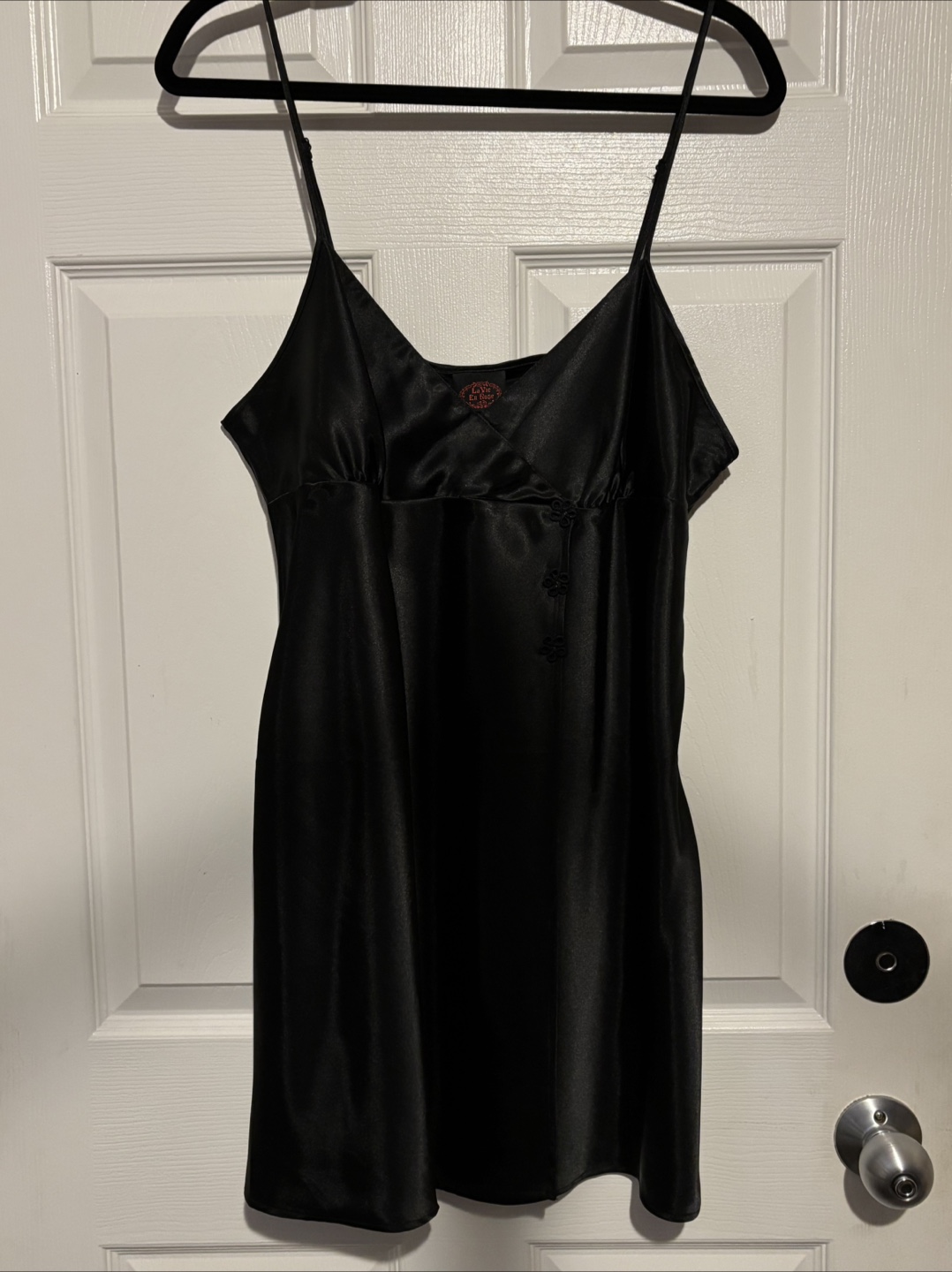 Z Rose Black Slip Dress & White Robe Set - photo 2