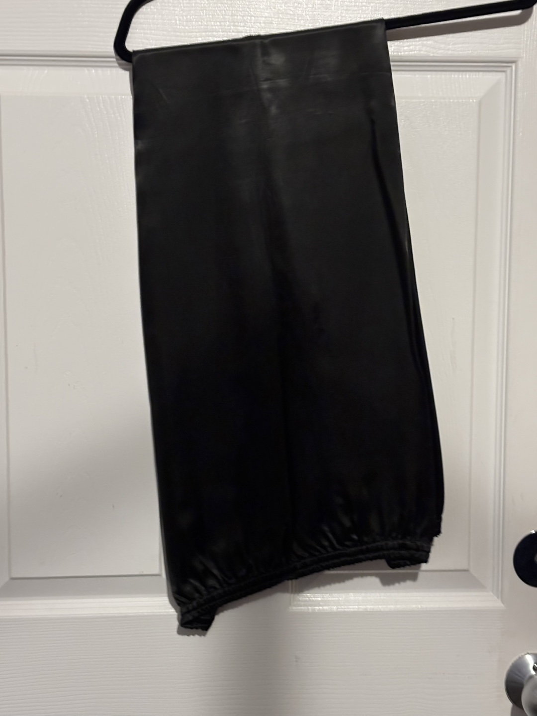 Black Silk Pajama Set with Embroidered Details - photo 3
