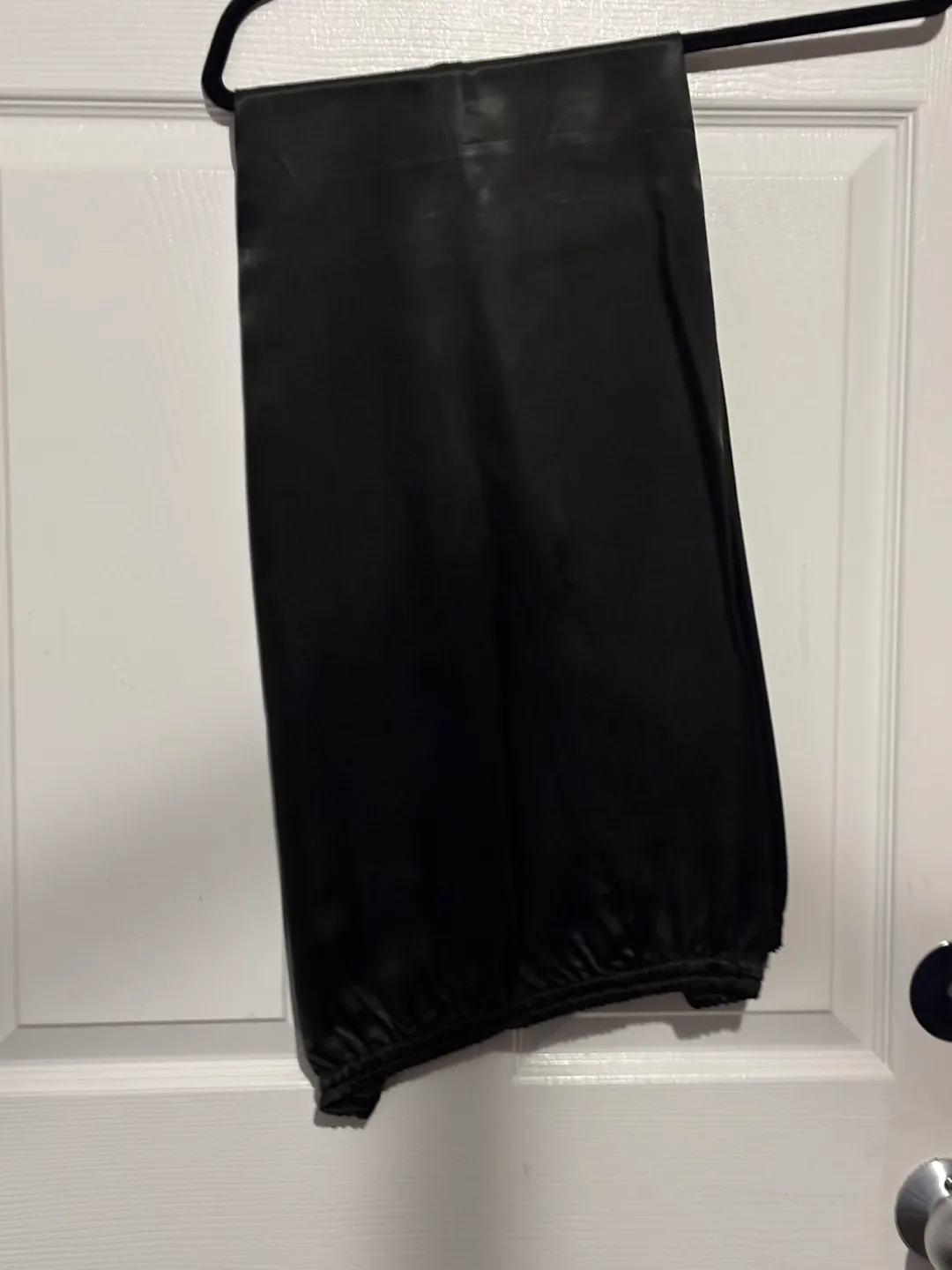 Black Silk Pajama Set with Embroidered Details image indicator(3)