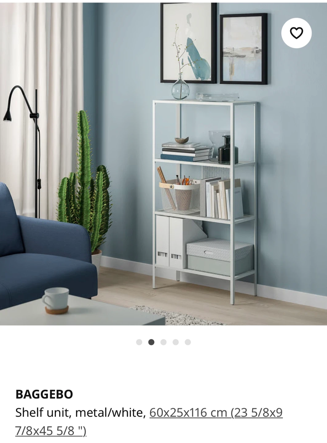 IKEA BAGGEBO White Metal Shelf Unit - photo 3