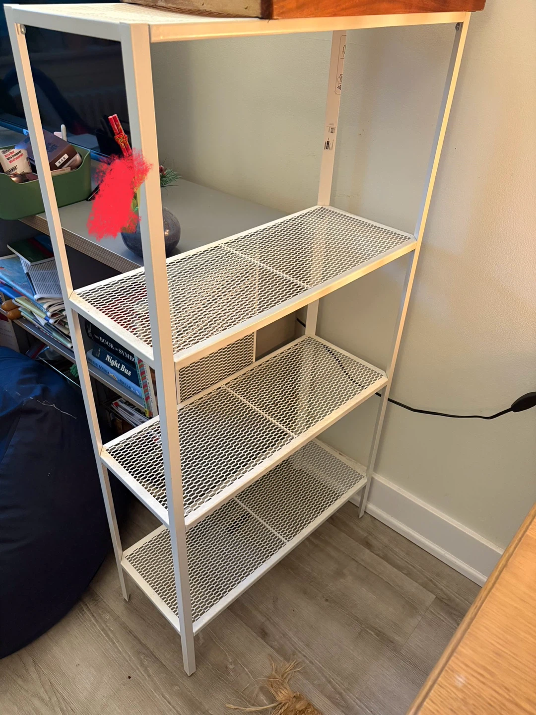 IKEA BAGGEBO White Metal Shelf Unit