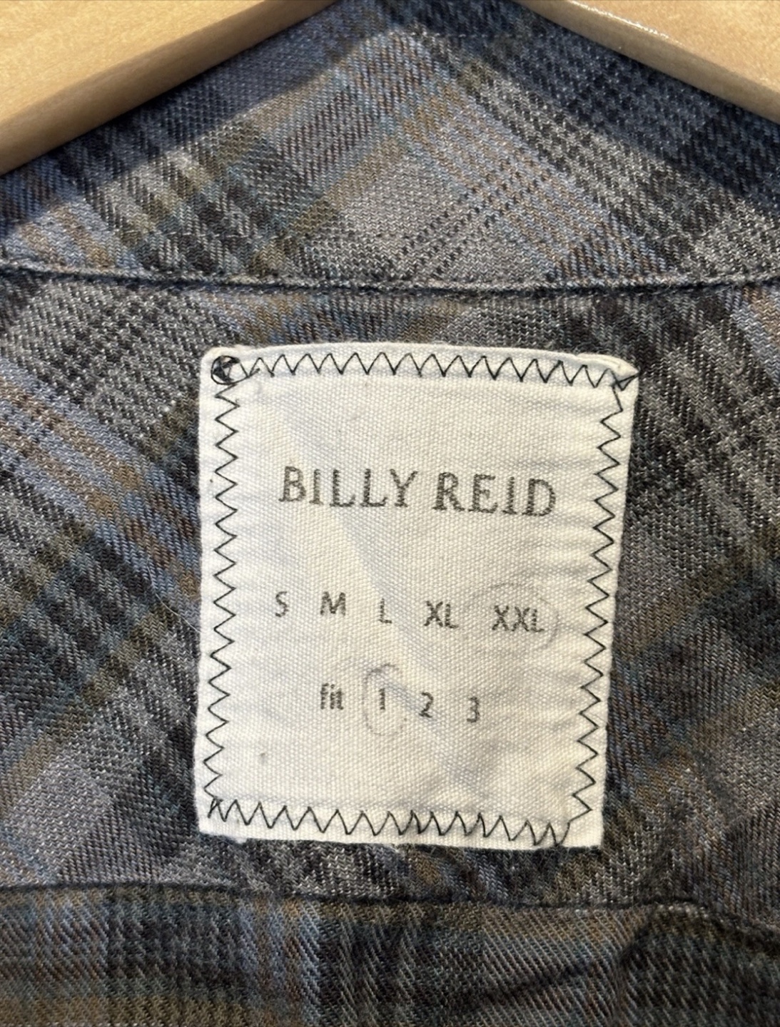 Billy Reid Men's Shirt XXL 2XL Plaid Flannel Shirt Gray - photo 3