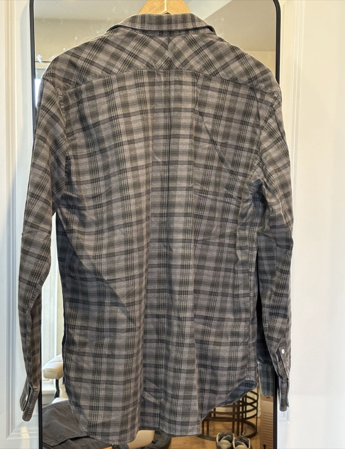 Billy Reid Men's Shirt XXL 2XL Plaid Flannel Shirt Gray - photo 2
