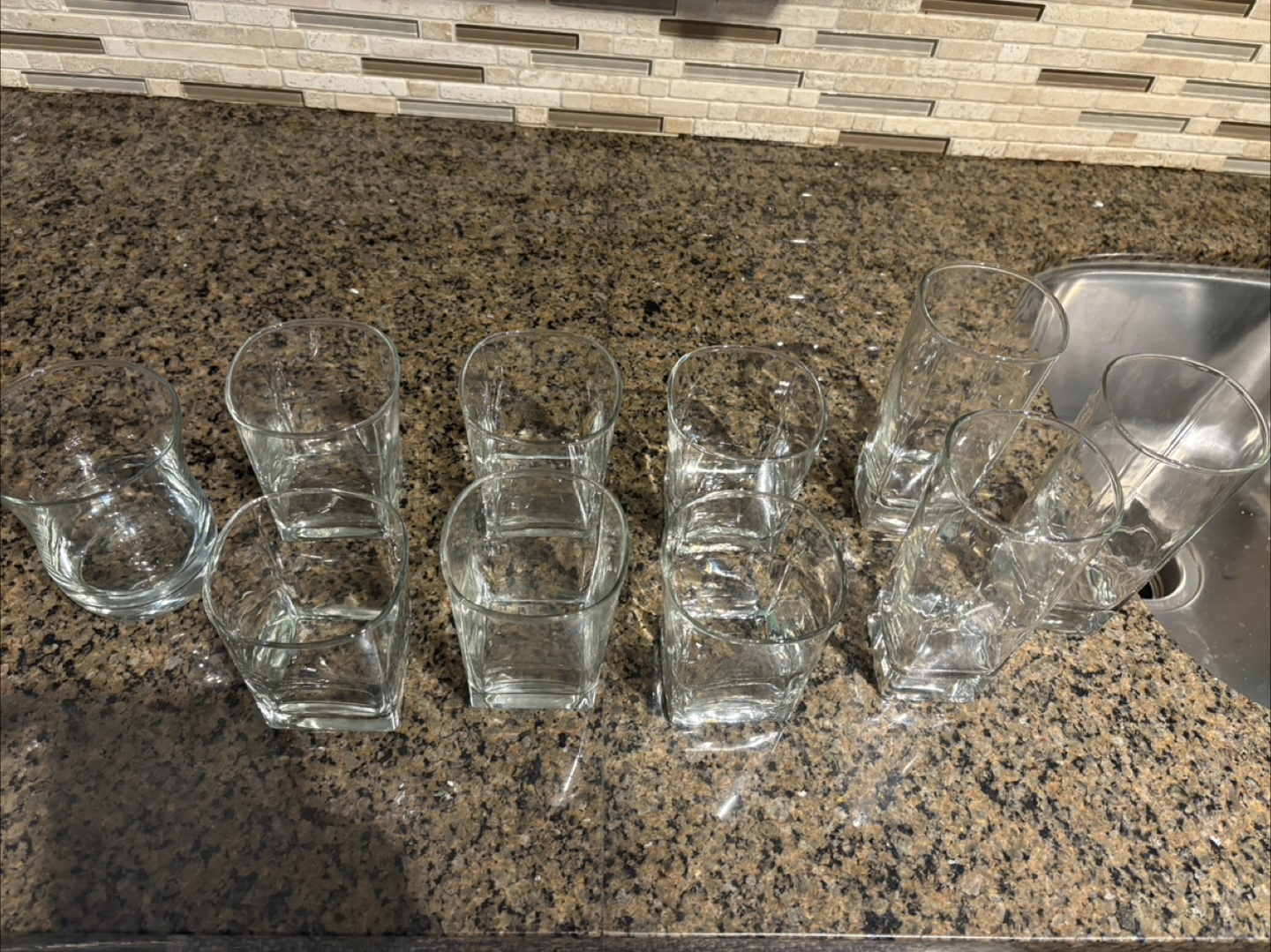 Set of 10 Mixed Drinking Glasses