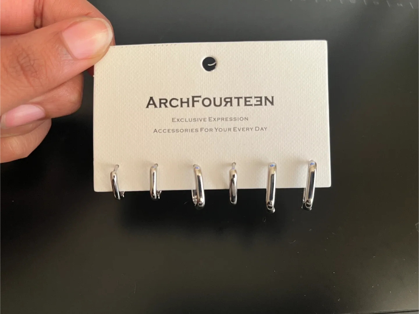Archfourteen Silver Hoop Earring Set - New thumbnail