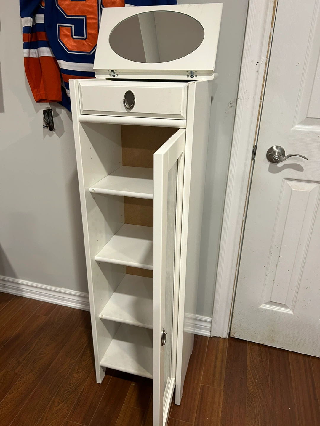 White Vanity Tower with Mirror - photo 3