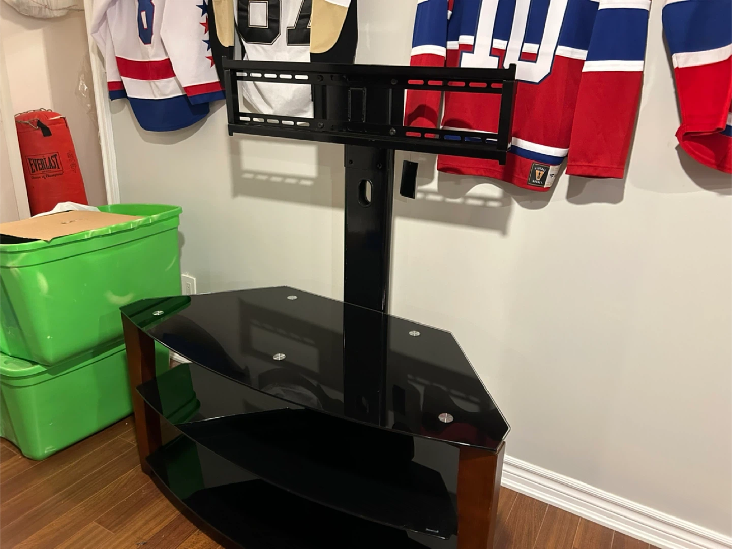 Black Corner TV Stand with Mount - photo 2