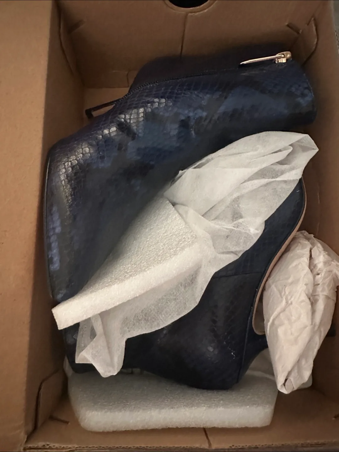 L'Agence Blue Snakeskin Ankle Boots - Size 6 image indicator(3)