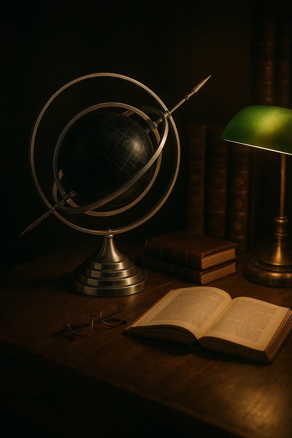 Decorative Black World Globe with Silver Stand thumbnail