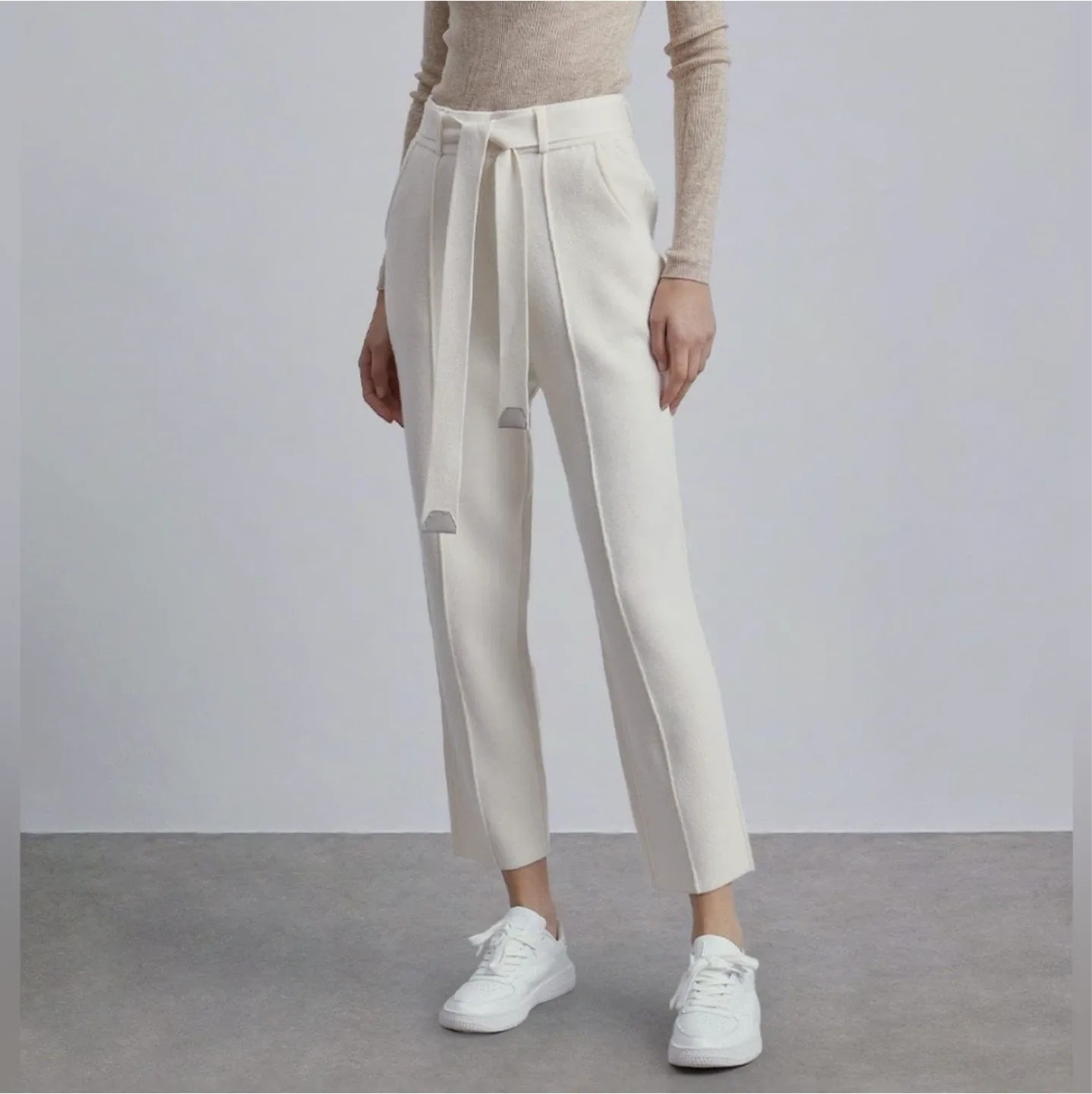 NEW WITH TAG Silk Maison cashmere wool high waist pants S thumbnail