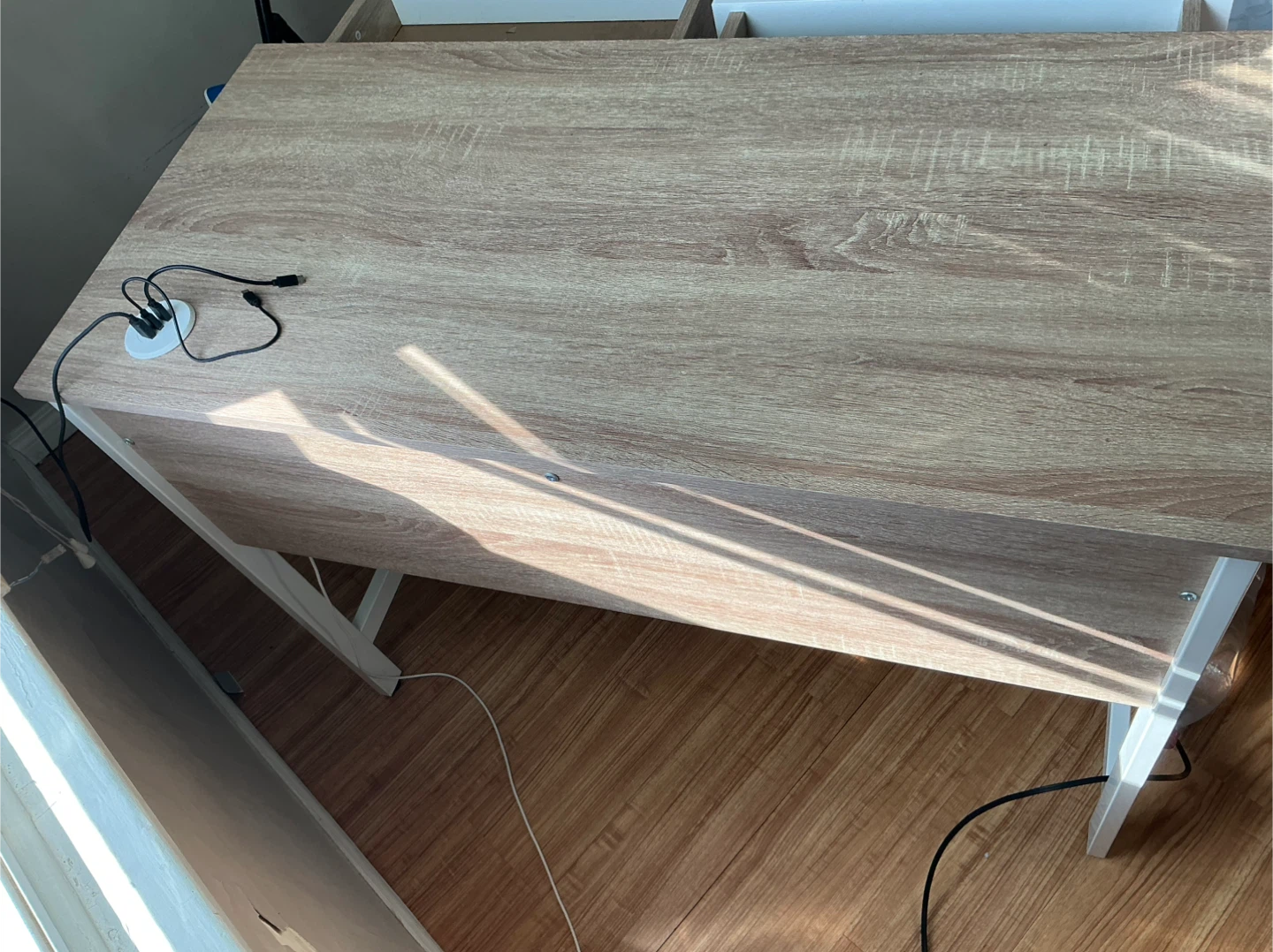 Wood and White Desk with Drawers - photo 4