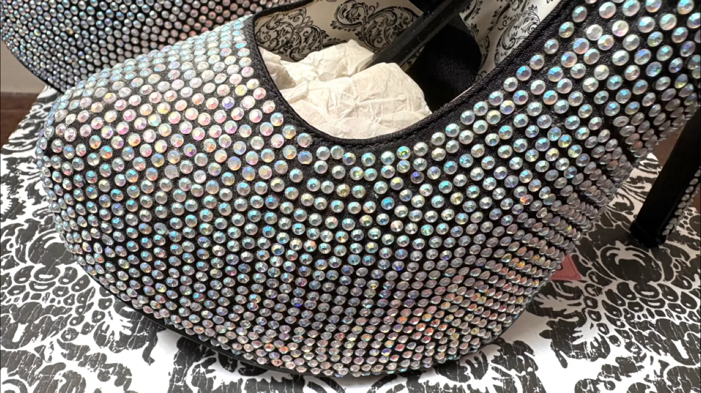 Bordello Crystal Heels with Bow Accent image indicator(4)