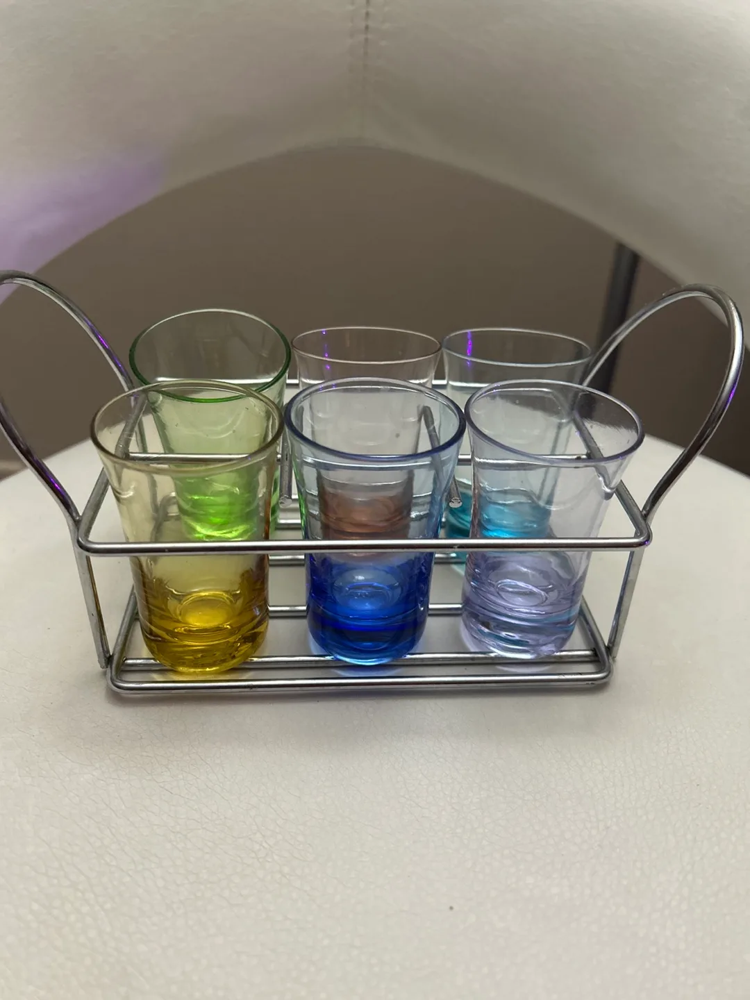 Colorful Shot Glasses with Metal Holder thumbnail