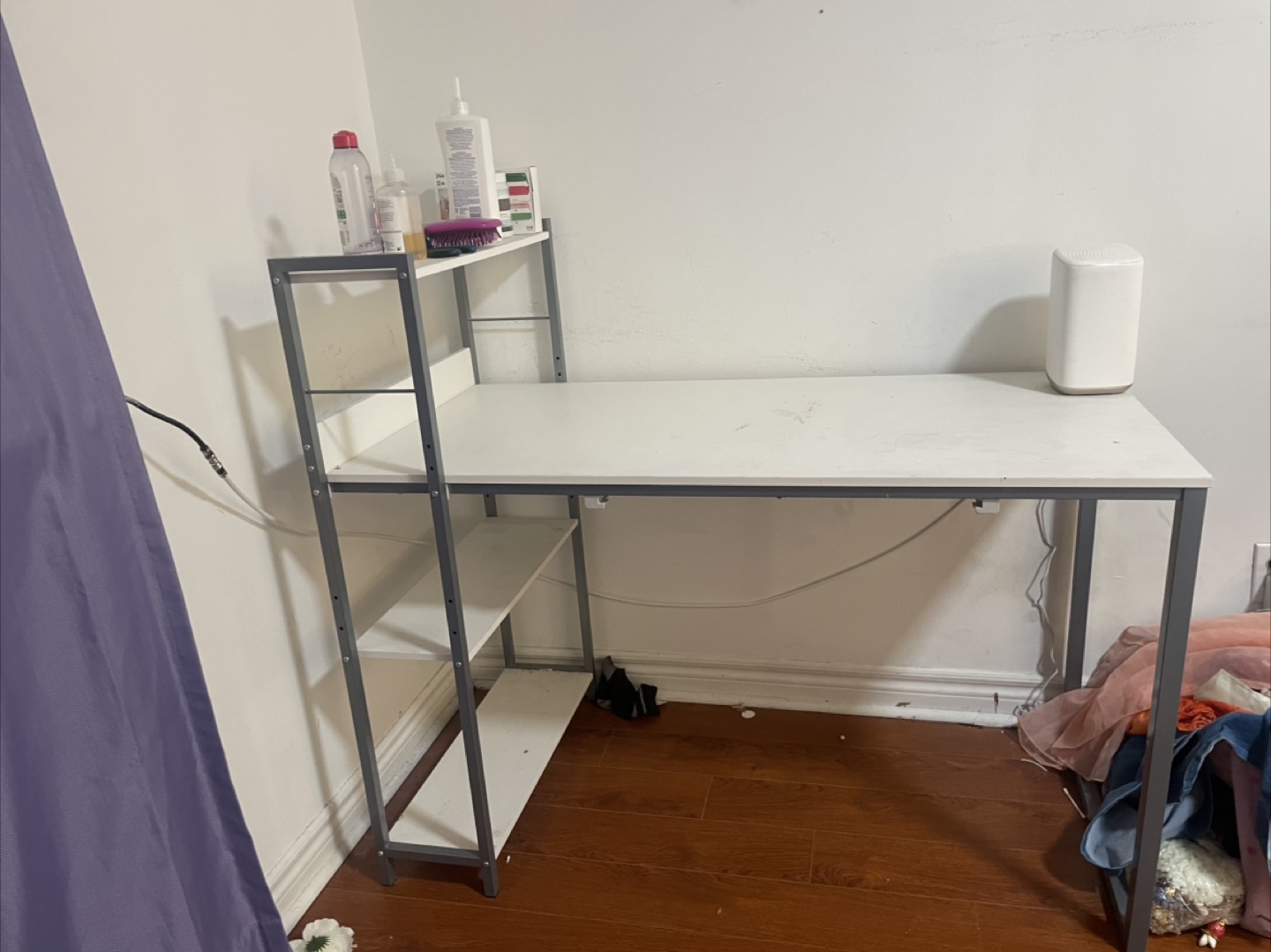 White Desk with Shelves